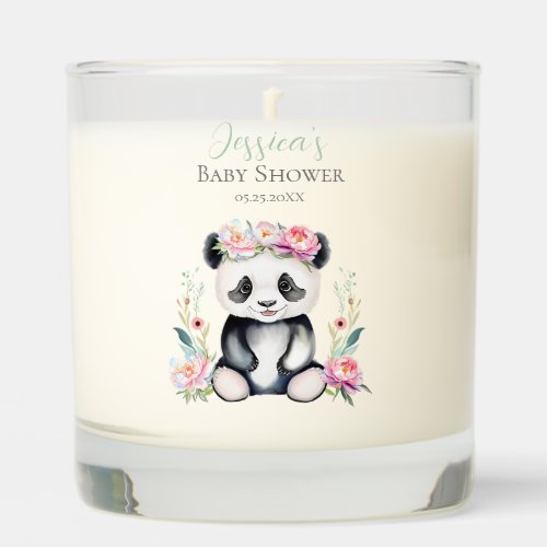 Baby Panda Peonies Jungle Baby Shower Scented Candle