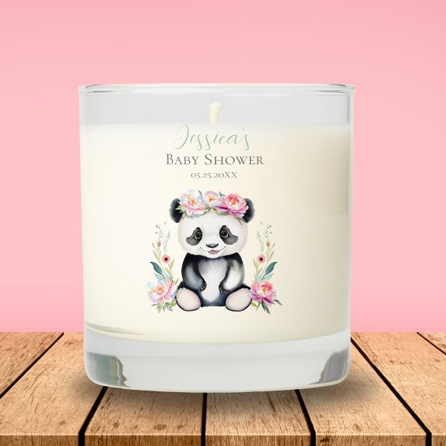 Baby Panda Peonies Jungle Baby Shower Scented Candle (Creator Uploaded)