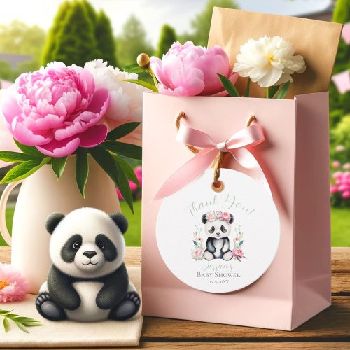 Baby Panda Peonies Jungle Baby Shower Thank You Favor Tags