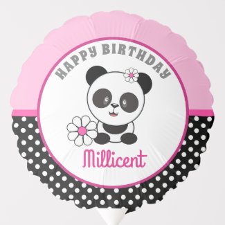 Baby Panda Personalized Birthday Balloon