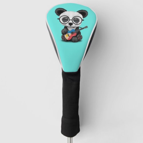 Baby Panda Playing Filipino Flag Guitar Golf Head Cover