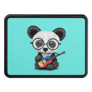 Baby Panda Playing Filipino Flag Guitar Hitch Cover