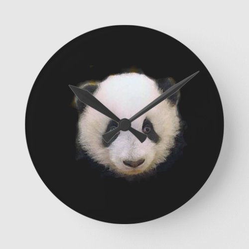 Baby Panda Round Clock