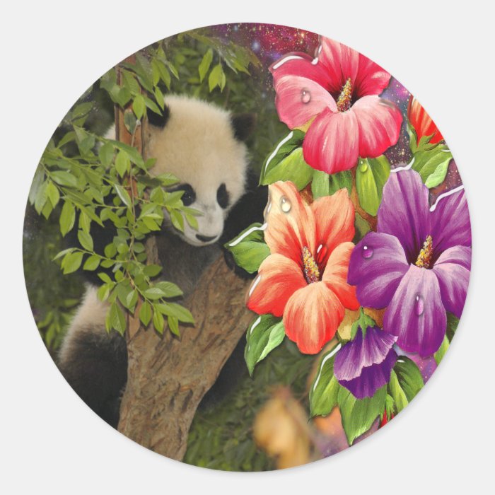 Baby Panda Round Sticker