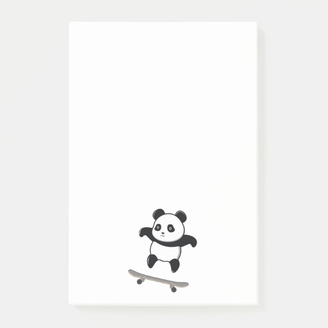 Baby Panda Skateboard Post-it Notes (Front)