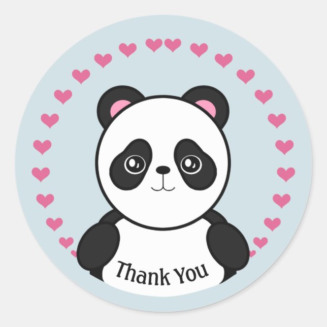 Baby Panda Thank You Stickers (Front)