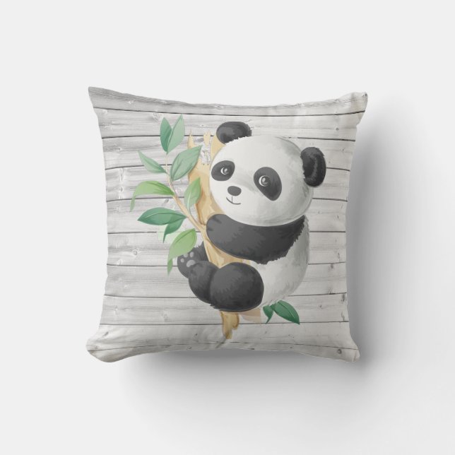 Baby Panda Throw Pillow (Front)