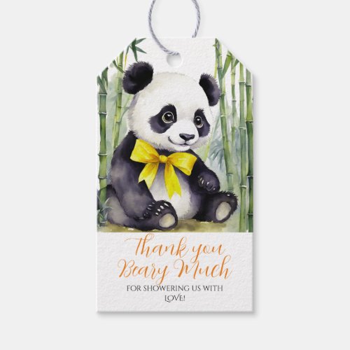 Baby Panda Unisex Baby Shower Thank You Beary Much Gift Tags