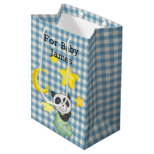 Baby Panda with Moon and Stars Wrapping Paper Medium Gift Bag