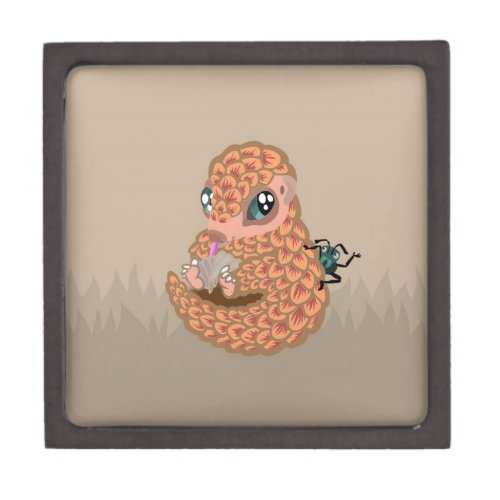 Baby pangolin with ant keepsake box