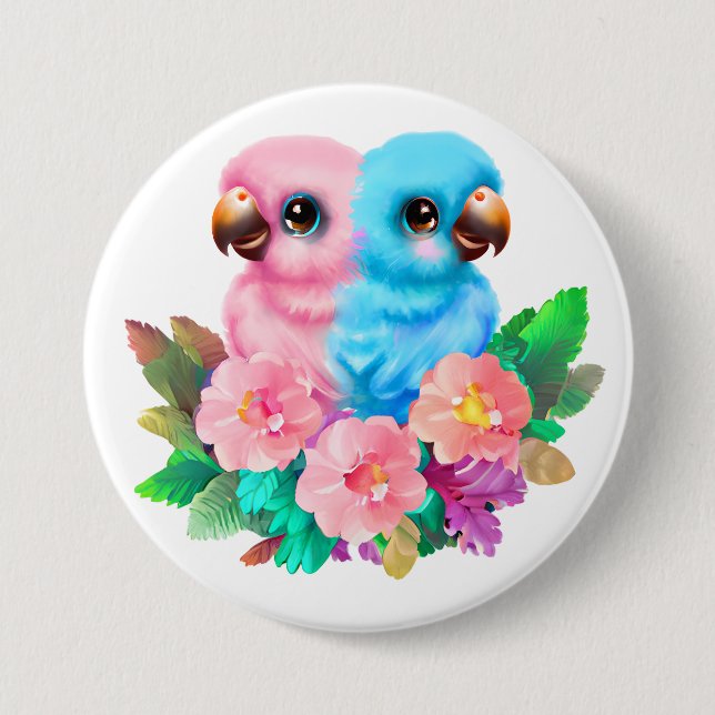 Baby Parrot Twins Button (Front)