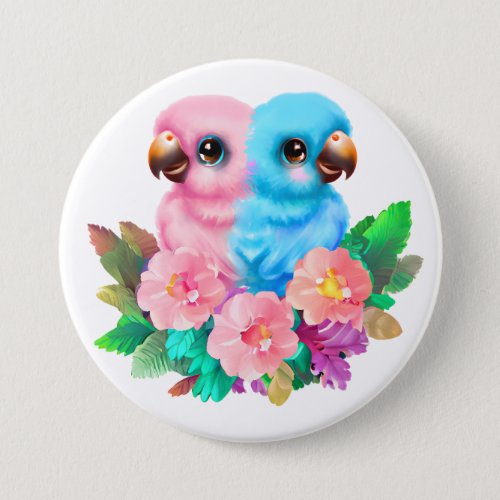 Baby Parrot Twins Button