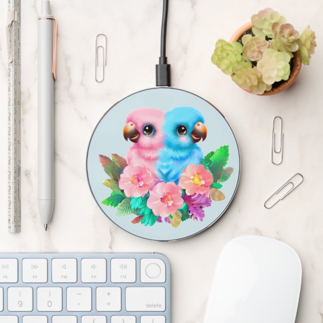 Baby Parrot Twins Wireless Charger (Desk)