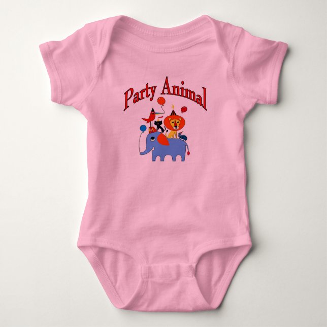 Baby Party Animal Baby Bodysuit (Front)