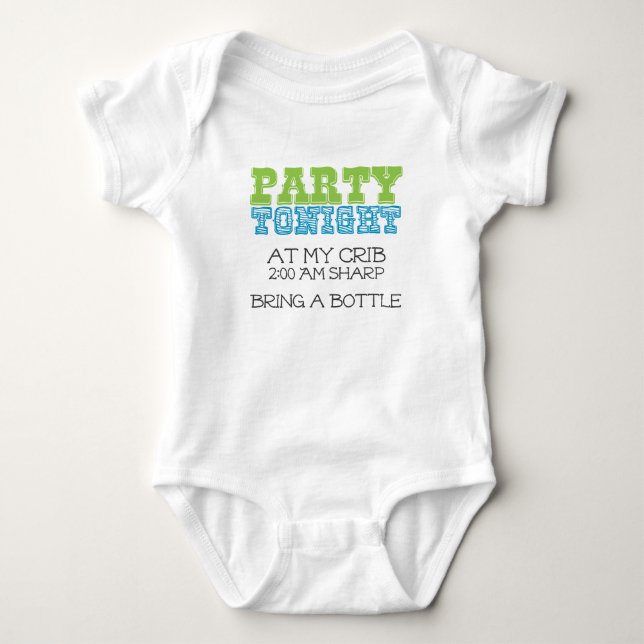 Baby Party Tonight at My Crib Baby Bodysuit (Front)