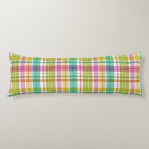 Baby Pastel Plaid Pink Blue Green Body Pillow