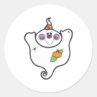 baby patchwork ghost classic round sticker
