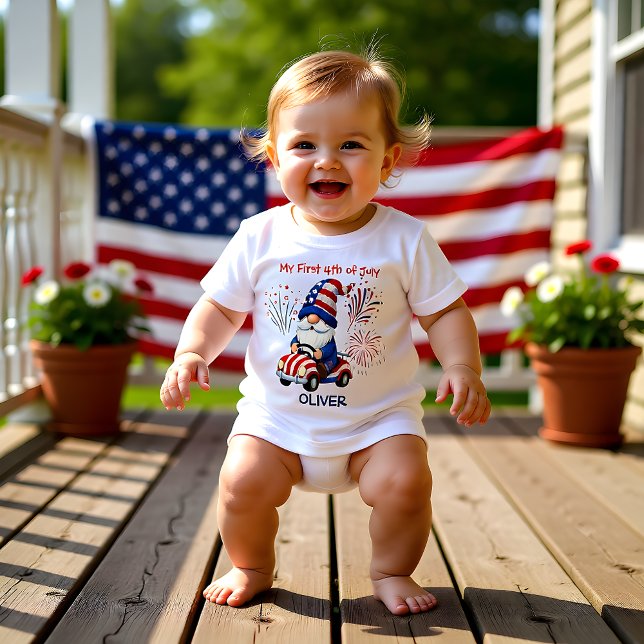Baby Patriotic Gnome First 4th July T-Shirt (Creator Uploaded)
