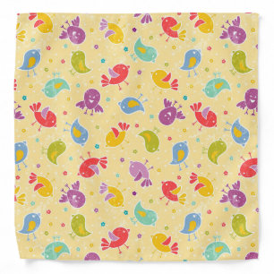 Baby pattern with cute birds bandana