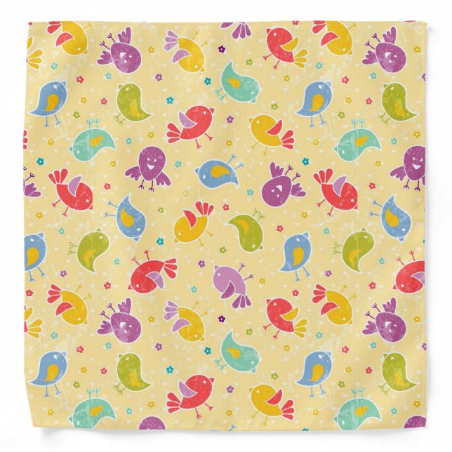 Baby pattern with cute birds bandana (Front)