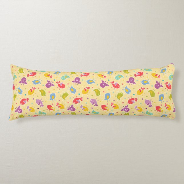 Baby pattern with cute birds body pillow (Front)