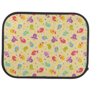 Baby pattern with cute birds car floor mat