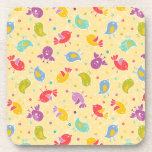 Baby pattern with cute birds coaster