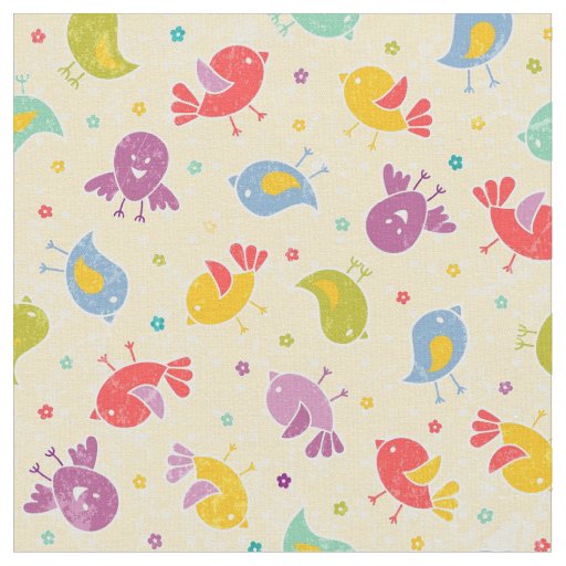 Baby pattern with cute birds fabric