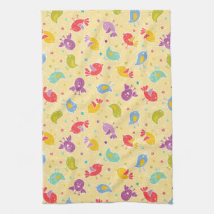 Baby pattern with cute birds kitchen towel