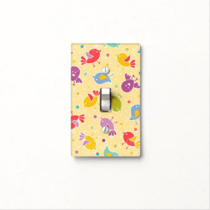 Baby pattern with cute birds light switch cover