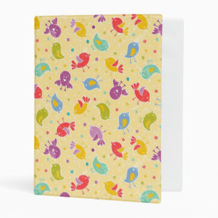 Baby pattern with cute birds mini binder