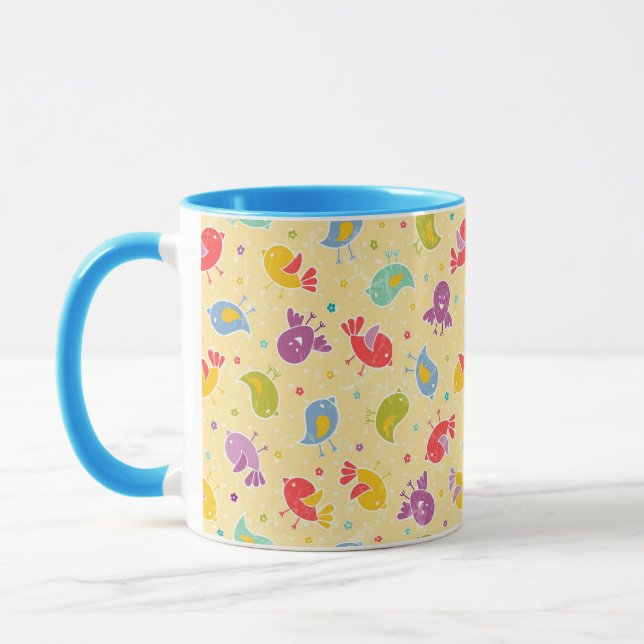 Baby pattern with cute birds mug (Left)
