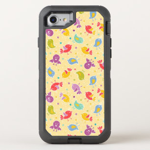 Baby pattern with cute birds OtterBox defender iPhone SE/8/7 case