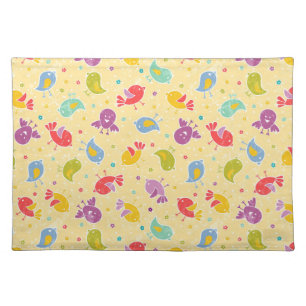 Baby pattern with cute birds placemat