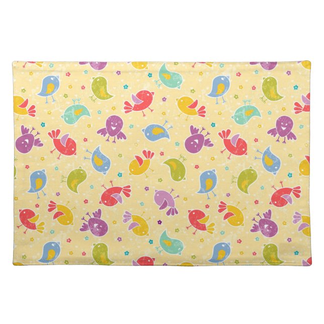 Baby pattern with cute birds placemat (Front)