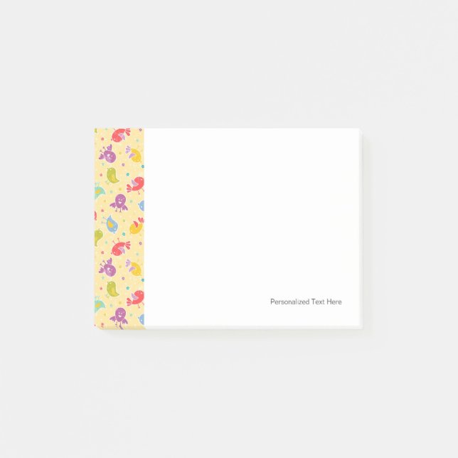 Baby pattern with cute birds post-it notes (Front)