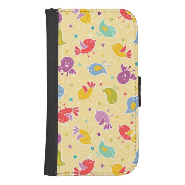 Baby pattern with cute birds samsung galaxy wallet case (Front)