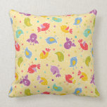 Baby pattern with cute birds throw pillow