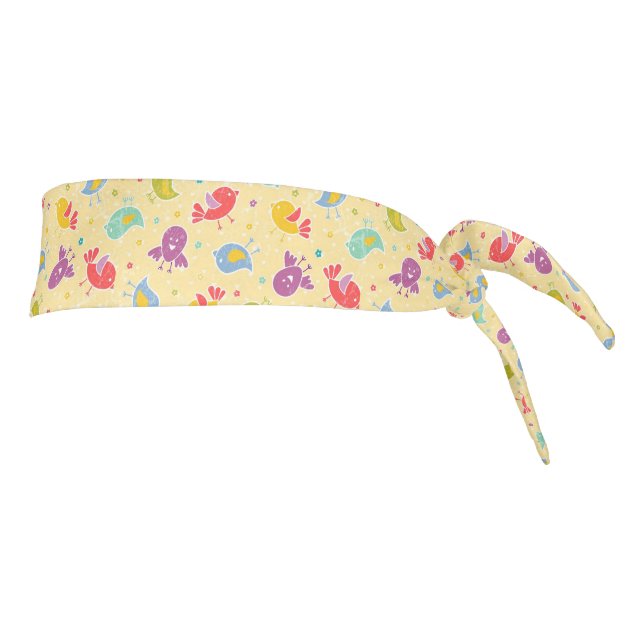 Baby pattern with cute birds tie headband (Rotate 90)