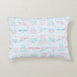 baby pattern with teddy bear accent pillow