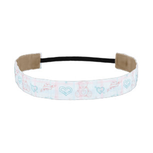 baby pattern with teddy bear athletic headband