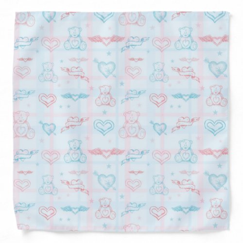 baby pattern with teddy bear bandana