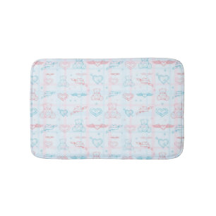 baby pattern with teddy bear bathroom mat