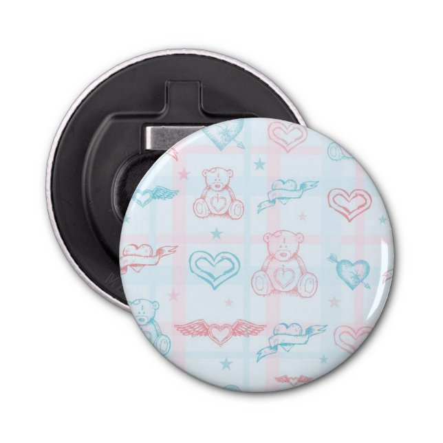 baby pattern with teddy bear bottle opener (Front)