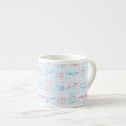 baby pattern with teddy bear espresso cup