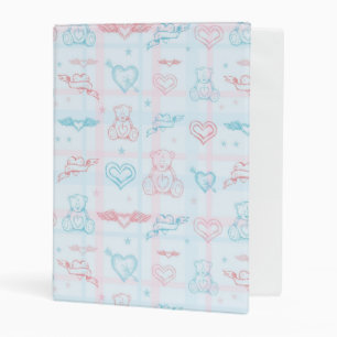 baby pattern with teddy bear mini binder