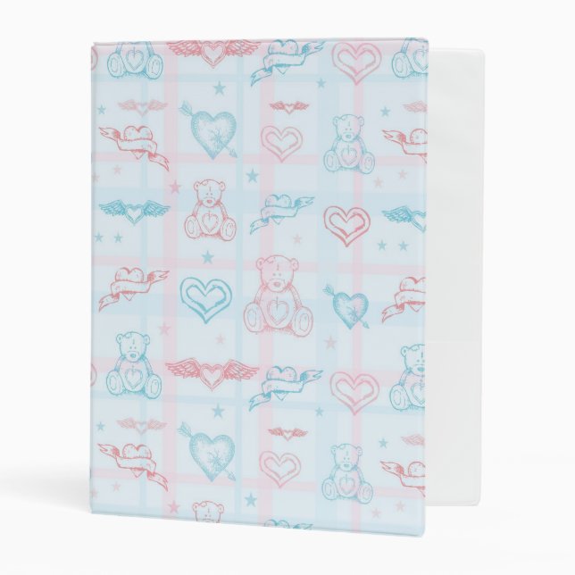 baby pattern with teddy bear mini binder (Front/Inside)