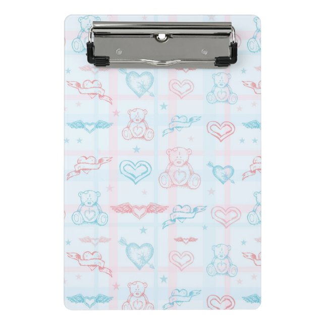 baby pattern with teddy bear mini clipboard (Front)