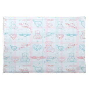 baby pattern with teddy bear placemat