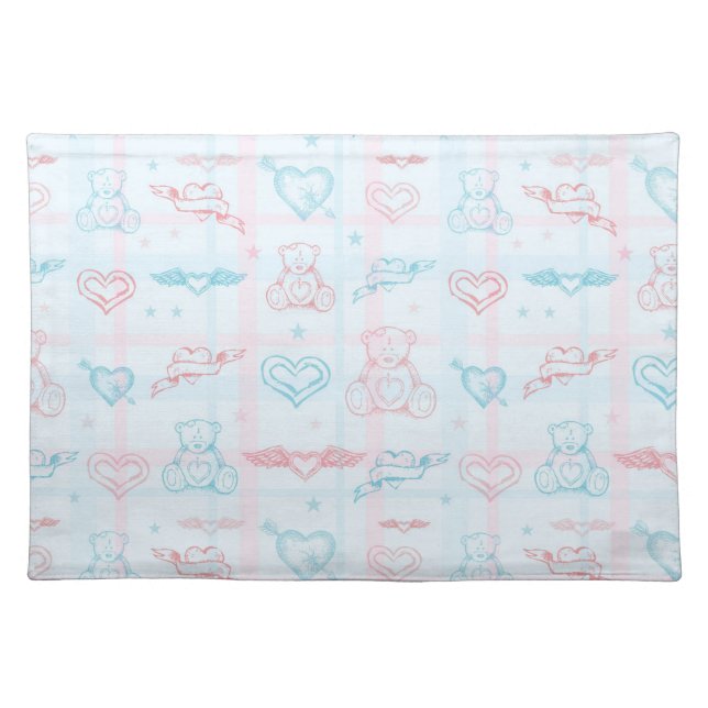 baby pattern with teddy bear placemat (Front)